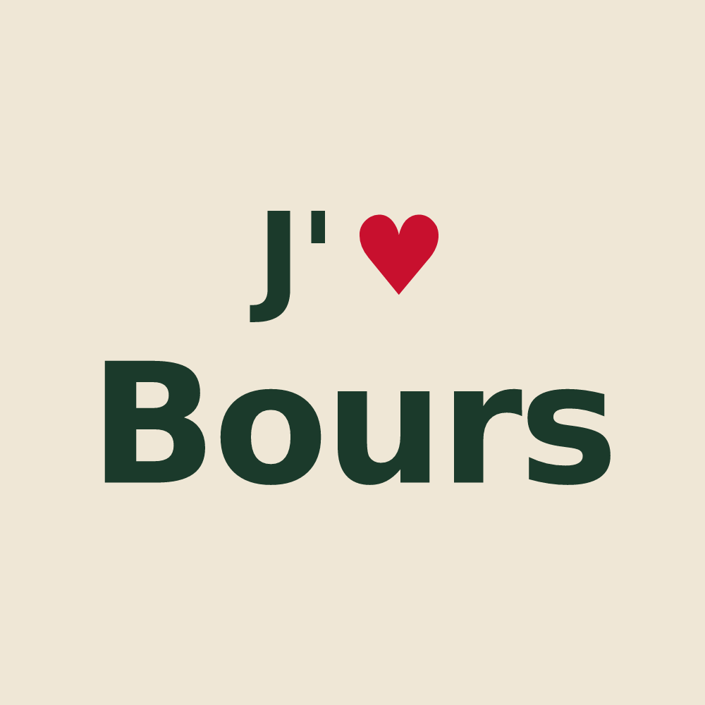 Tote bag personnalisé Bours — design J'aime Bours