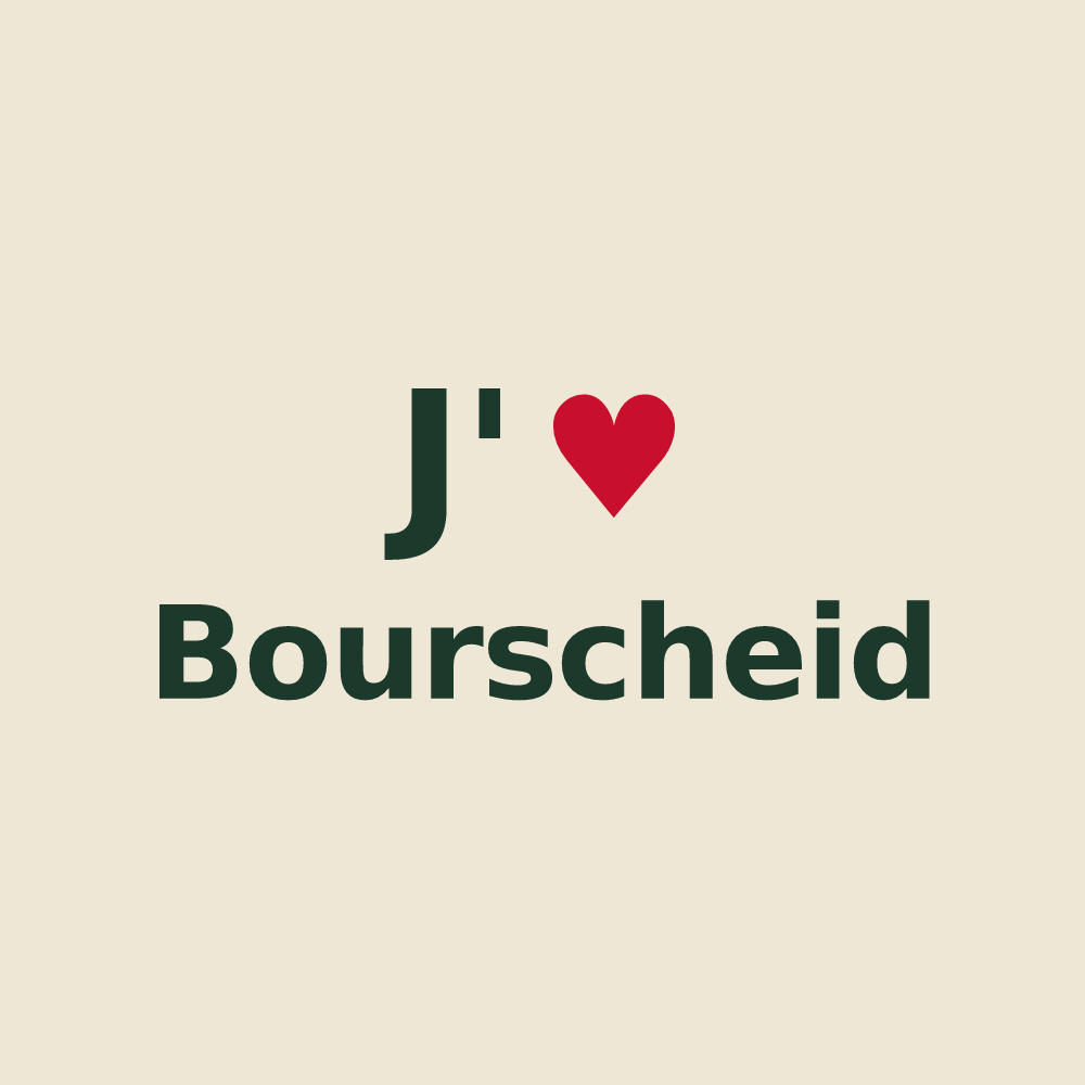 Tote bag personnalisé Bourscheid — design J'aime Bourscheid