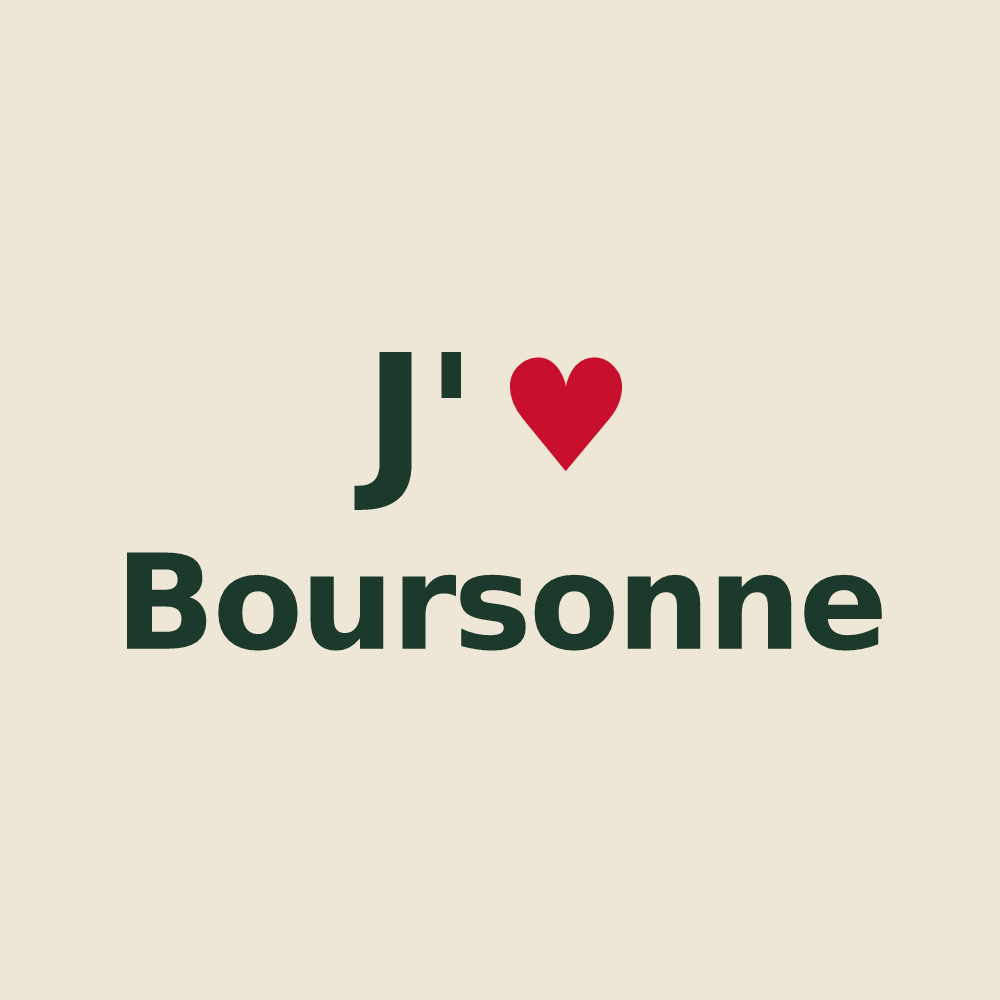 Tote bag personnalisé Boursonne — design J'aime Boursonne