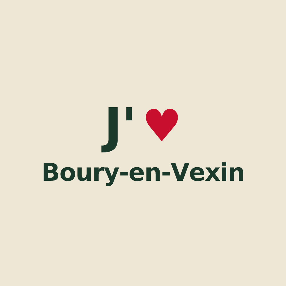 Tote bag personnalisé Boury-en-Vexin — design J'aime Boury-en-Vexin