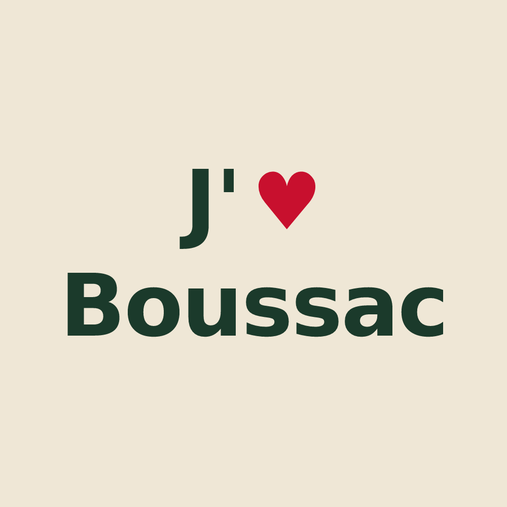 Tote bag personnalisé Boussac — design J'aime Boussac