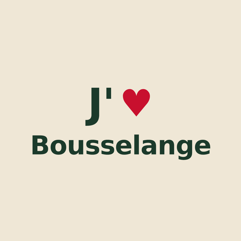 Tote bag personnalisé Bousselange — design J'aime Bousselange