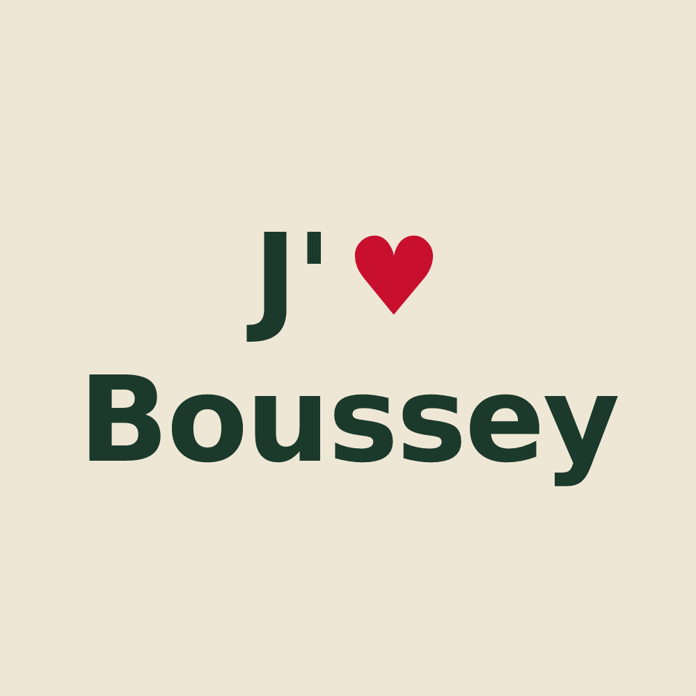 Tote bag personnalisé Boussey — design J'aime Boussey