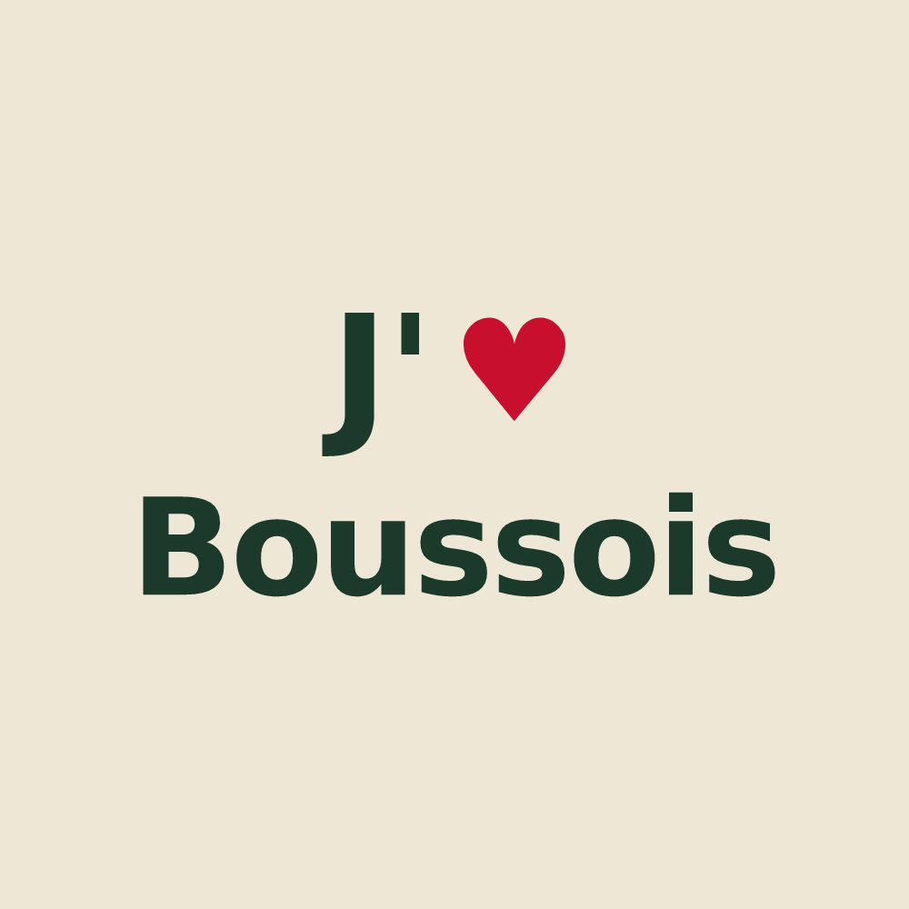 Tote bag personnalisé Boussois — design J'aime Boussois