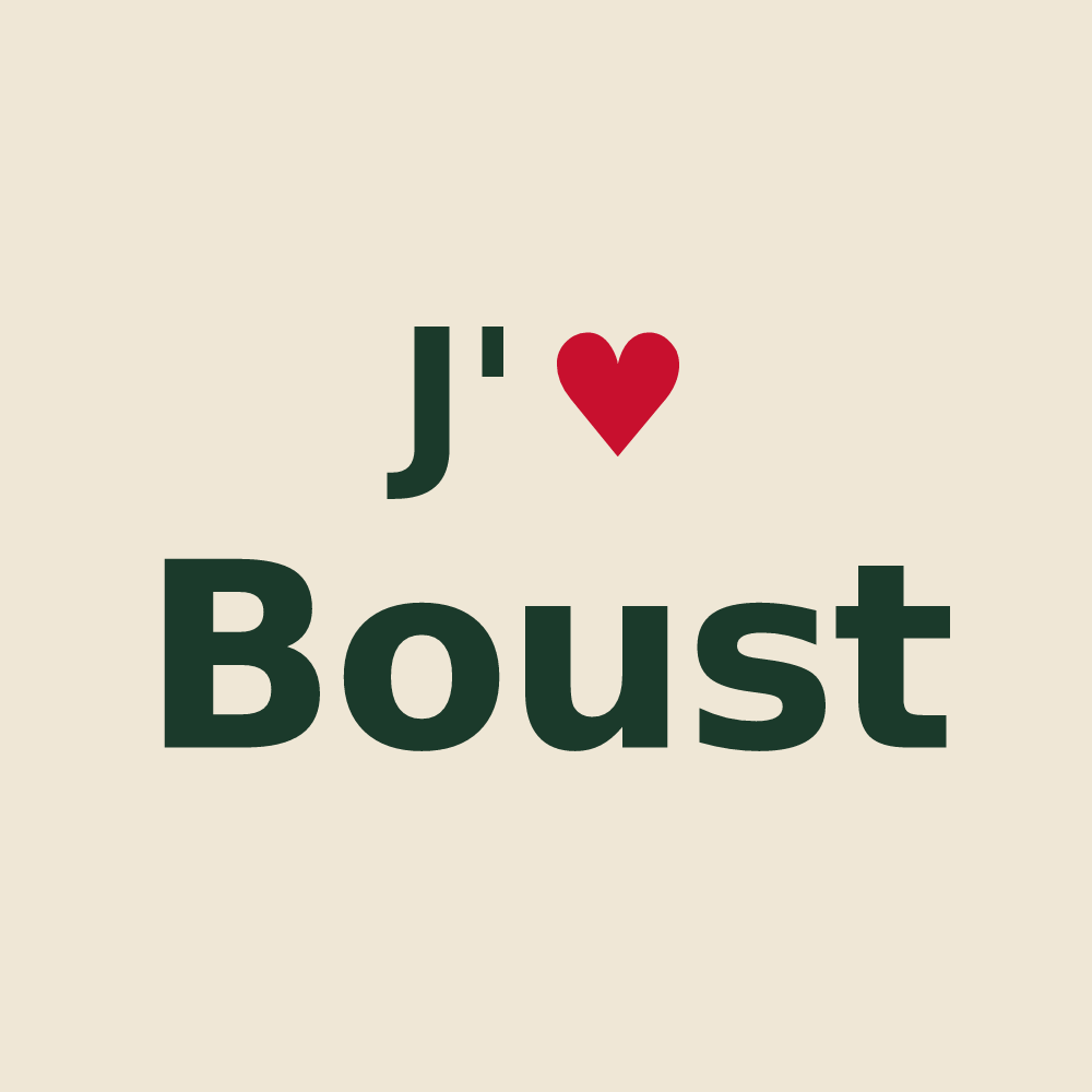 Tote bag personnalisé Boust — design J'aime Boust