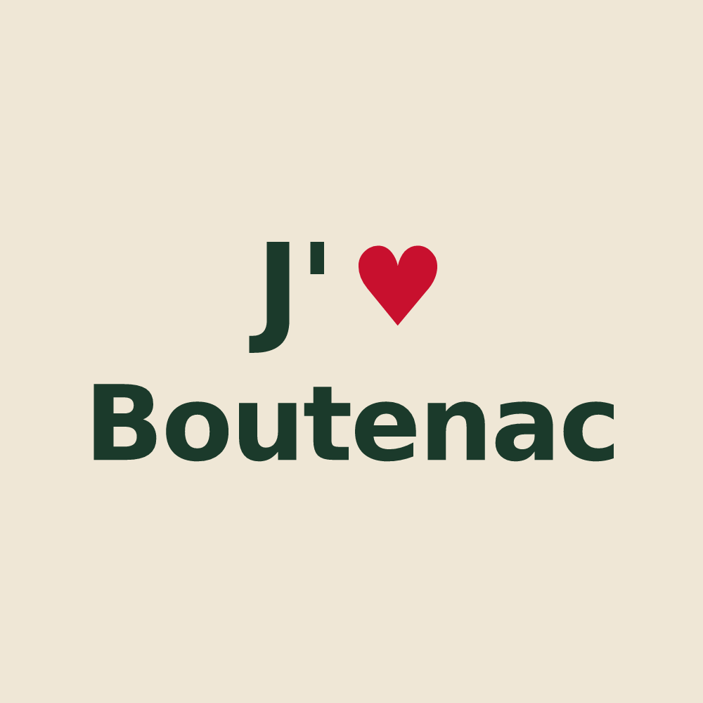 Tote bag personnalisé Boutenac — design « J'aime Boutenac » imprimé sur le tote bag