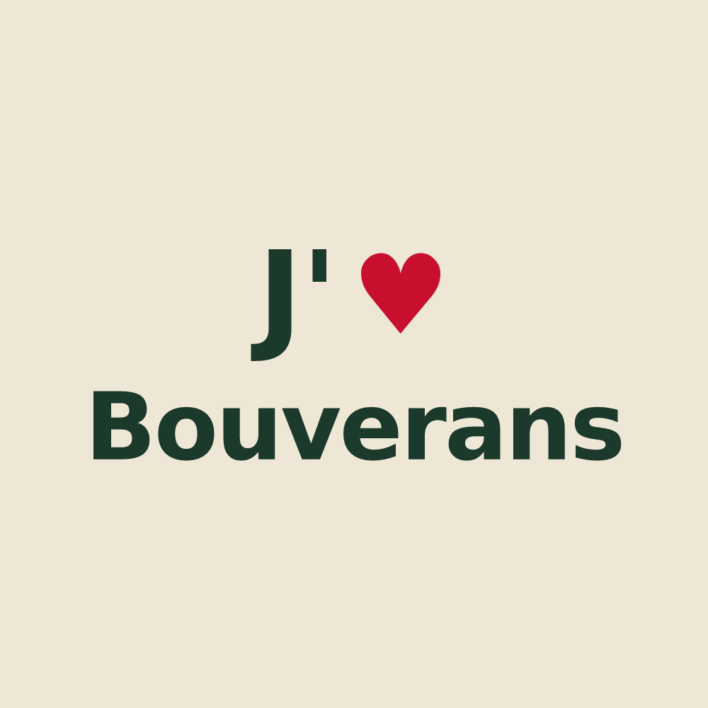 Tote bag personnalisé Bouverans — design J'aime Bouverans