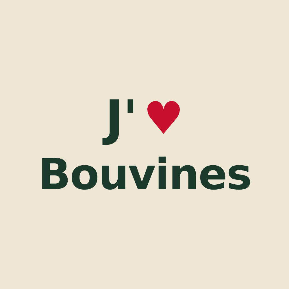 Tote bag personnalisé Bouvines — design J'aime Bouvines