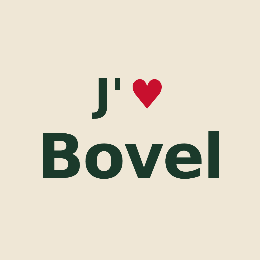Tote bag personnalisé Bovel — design J'aime Bovel