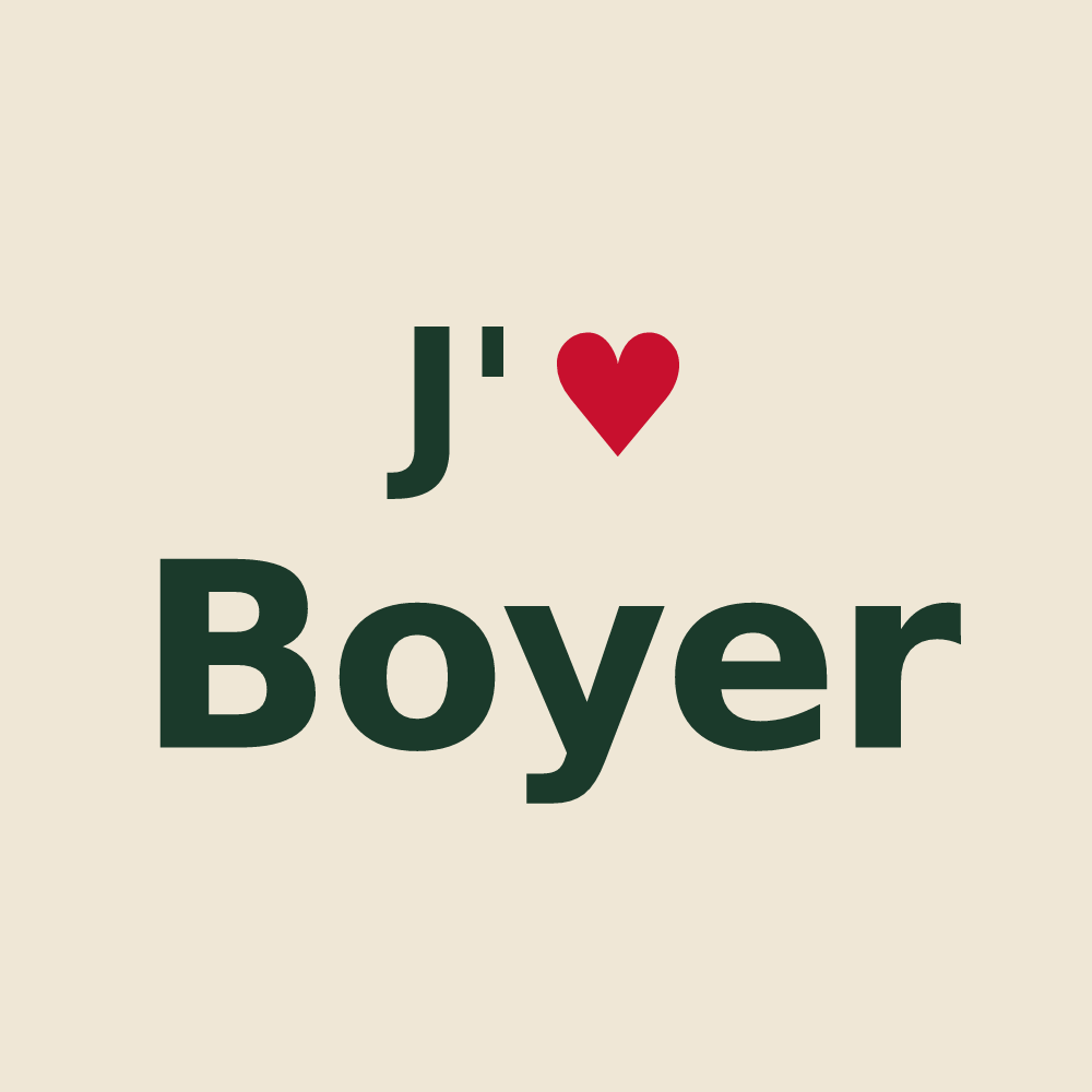 Tote bag personnalisé Boyer — design J'aime Boyer