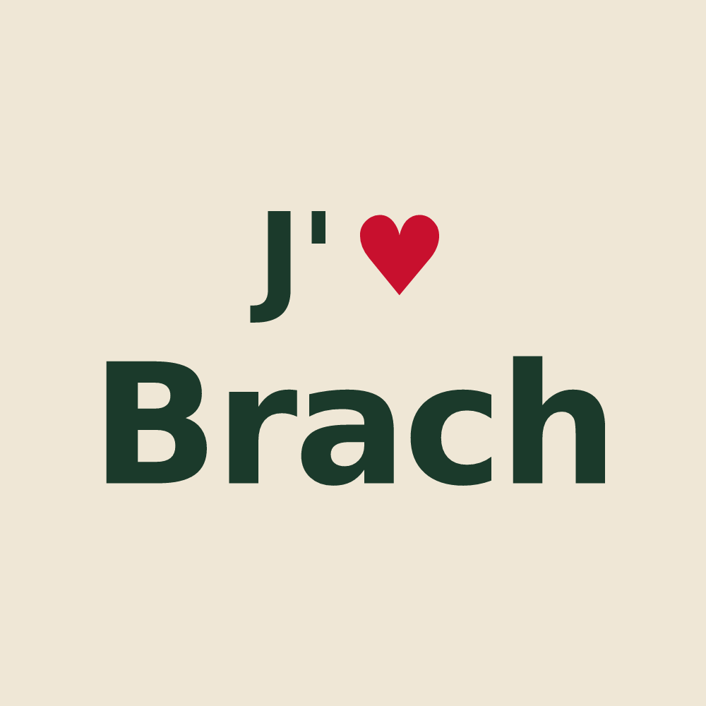 Tote bag personnalisé Brach — design J'aime Brach
