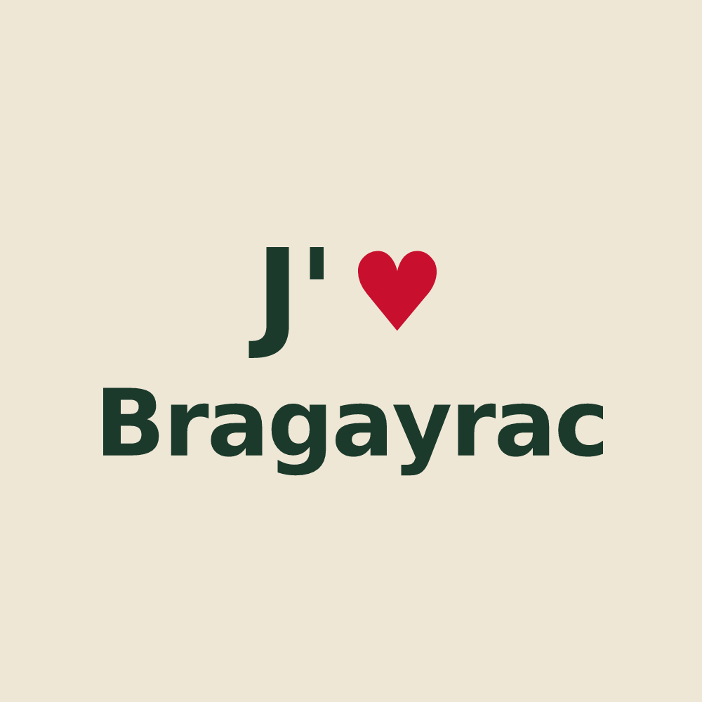 Tote bag personnalisé Bragayrac — design J'aime Bragayrac