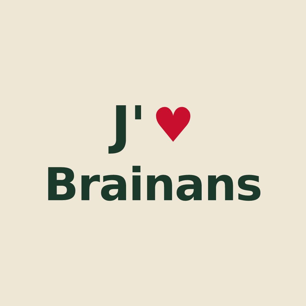 Tote bag personnalisé Brainans — design J'aime Brainans