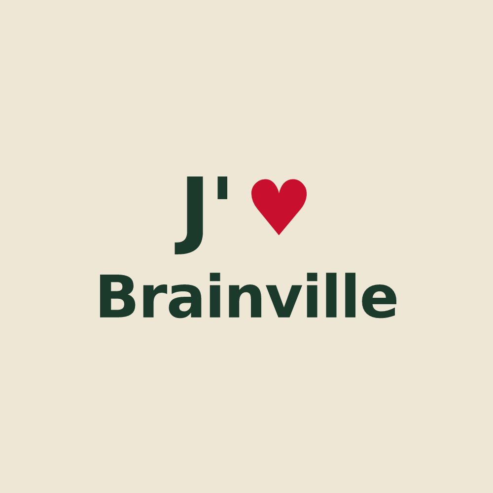 Tote bag personnalisé Brainville — design J'aime Brainville
