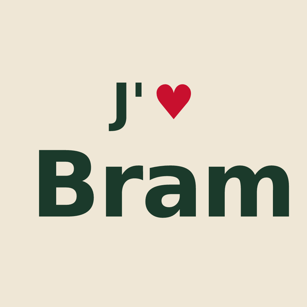 Tote bag personnalisé Bram — design J'aime Bram