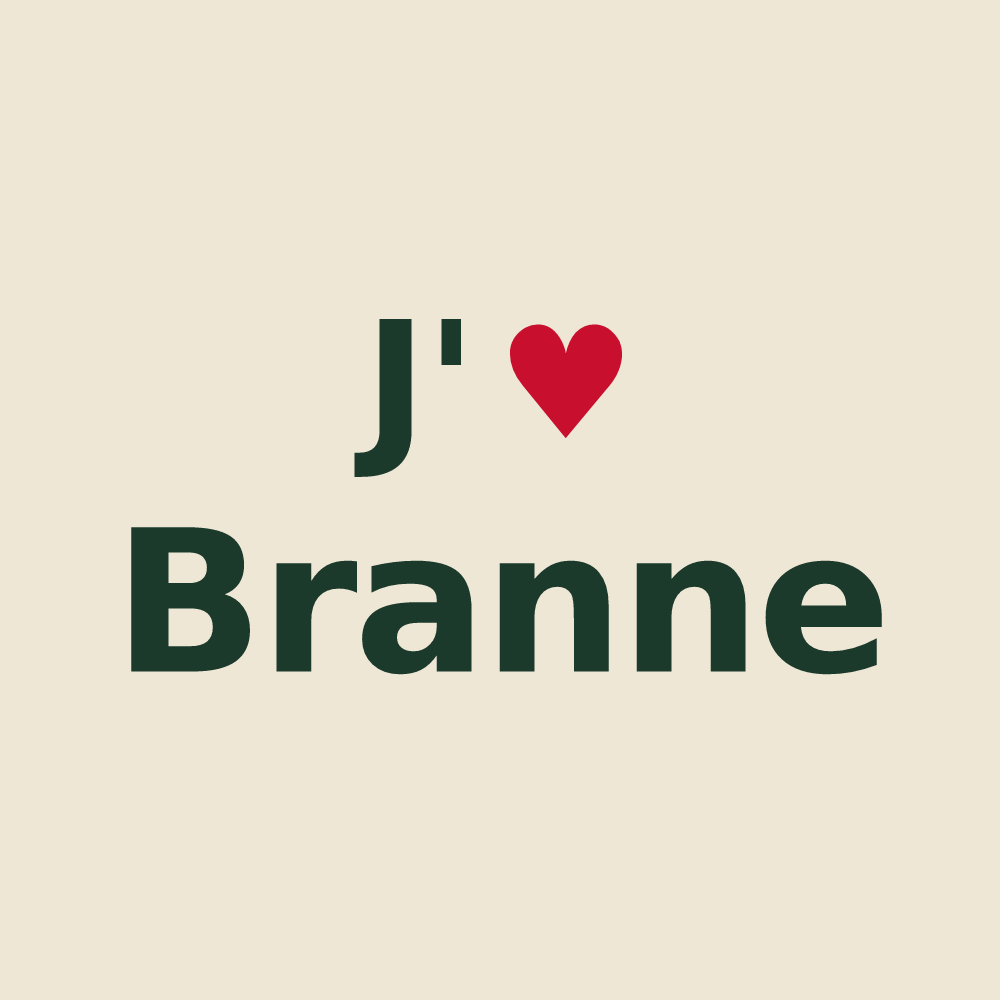Tote bag personnalisé Branne — design J'aime Branne