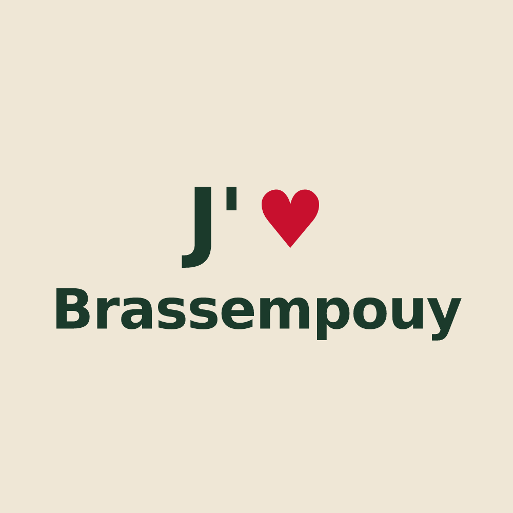 Tote bag personnalisé Brassempouy — design J'aime Brassempouy