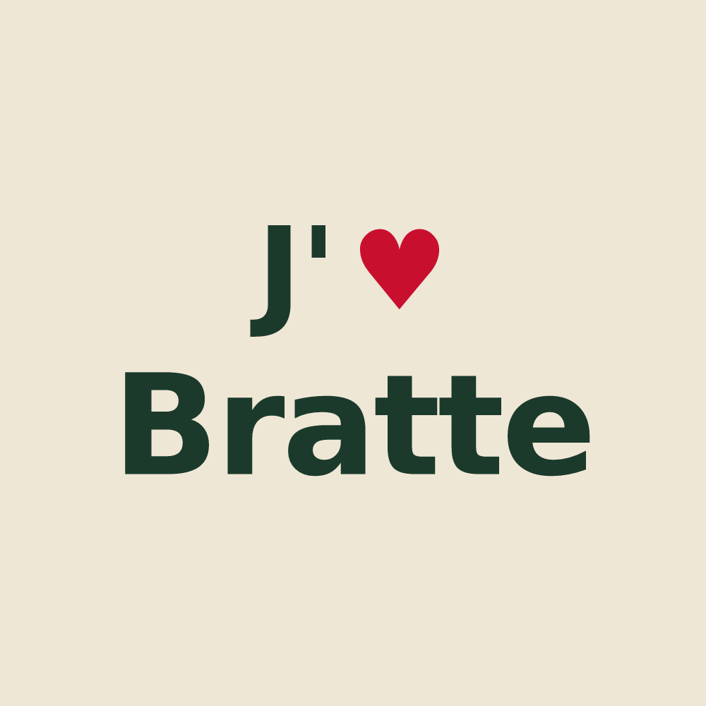 Tote bag personnalisé Bratte — design J'aime Bratte