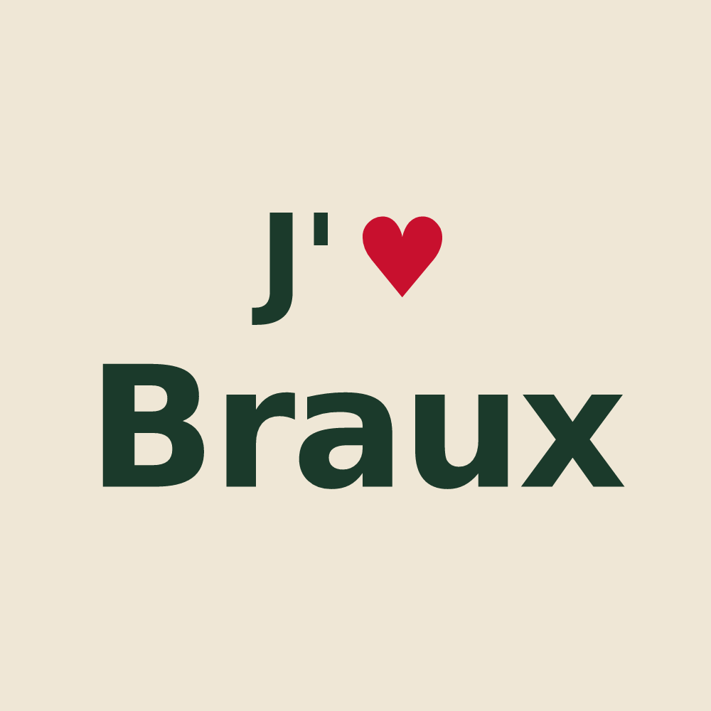 Tote bag personnalisé Braux — design J'aime Braux