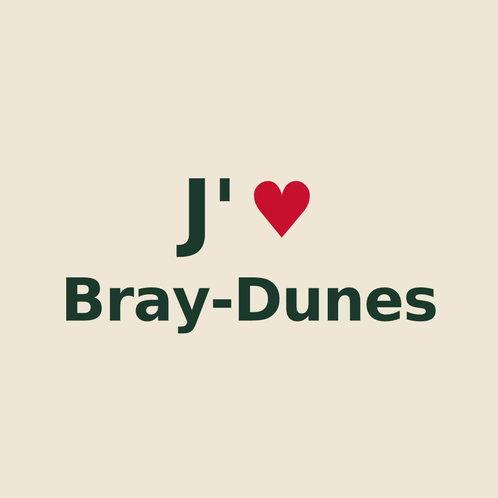 Tote bag personnalisé Bray-Dunes — design « J'aime Bray-Dunes » imprimé sur le tote bag