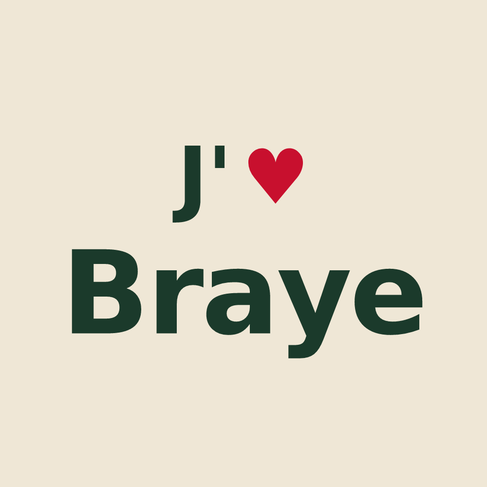 Tote bag personnalisé Braye — design J'aime Braye