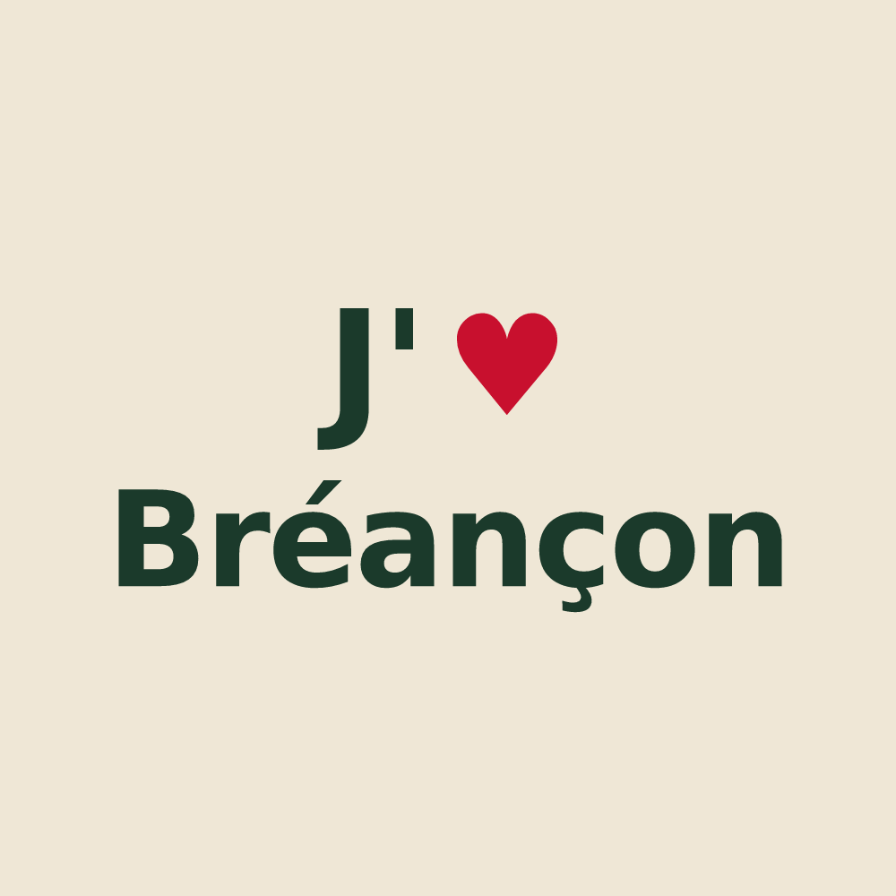 Tote bag personnalisé Bréançon — design J'aime Bréançon