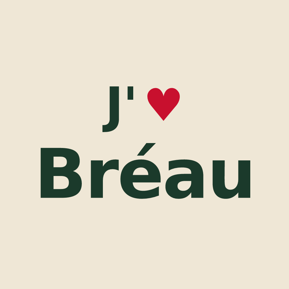 Tote bag personnalisé Bréau — design J'aime Bréau