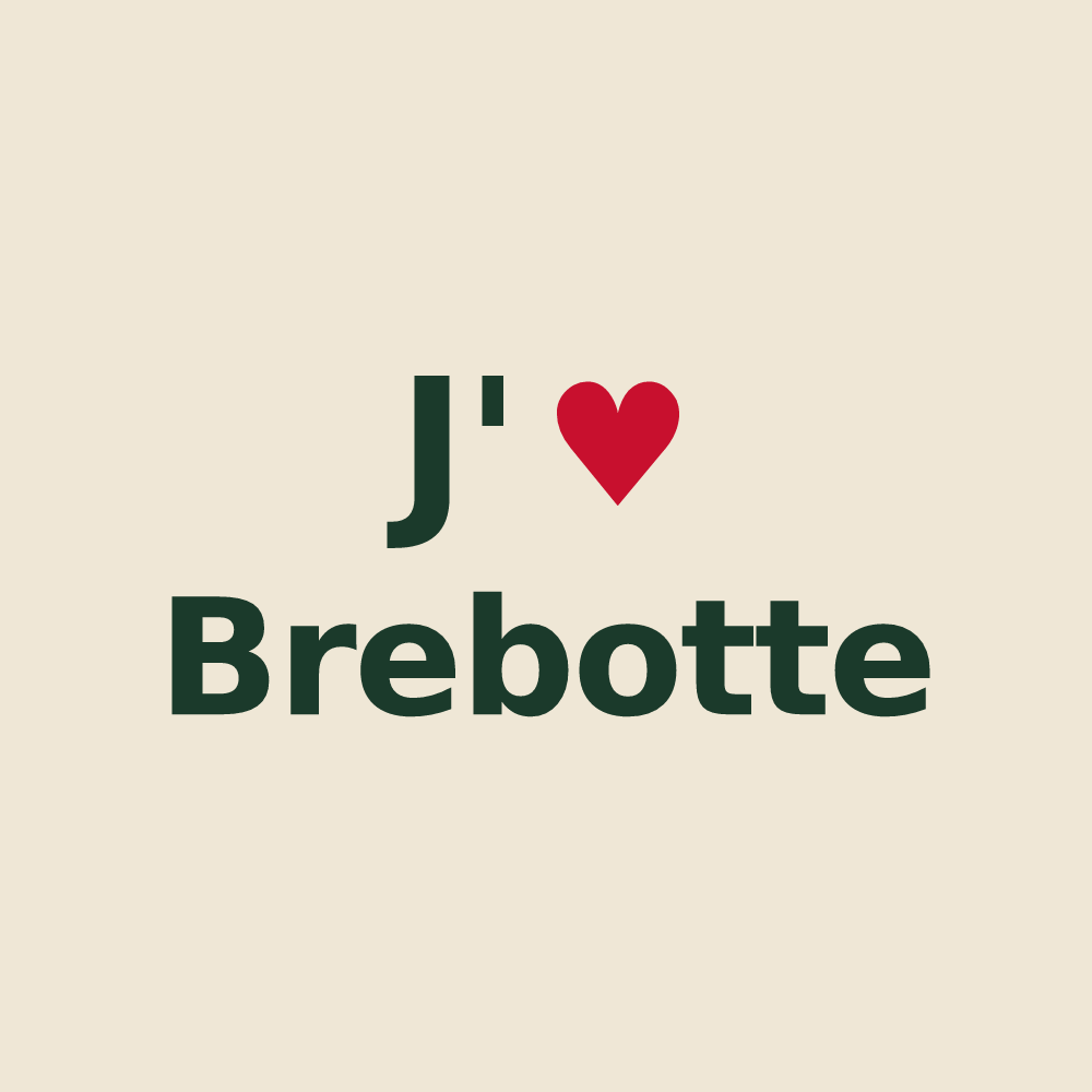 Tote bag personnalisé Brebotte — design J'aime Brebotte