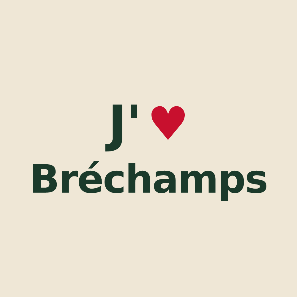 Tote bag personnalisé Bréchamps — design J'aime Bréchamps