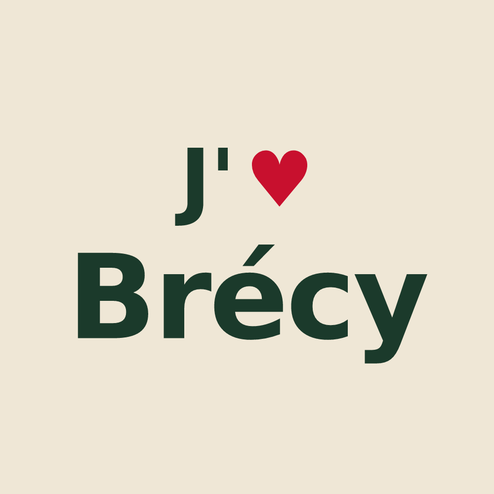 Tote bag personnalisé Brécy — design J'aime Brécy