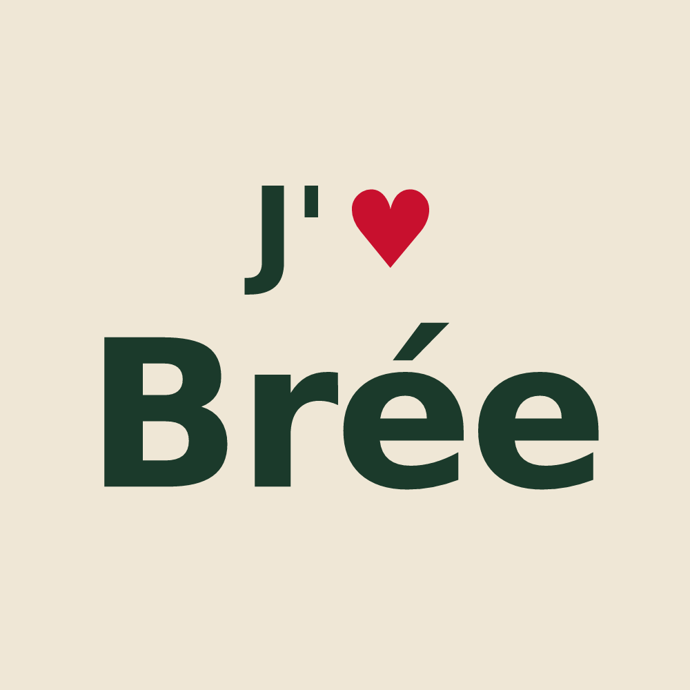Tote bag personnalisé Brée — design « J'aime Brée » imprimé sur le tote bag
