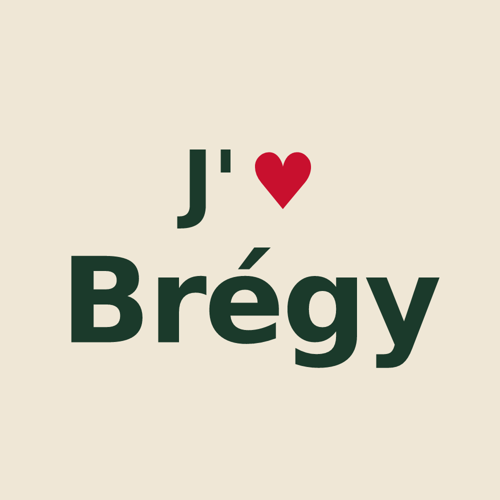 Tote bag personnalisé Brégy — design J'aime Brégy