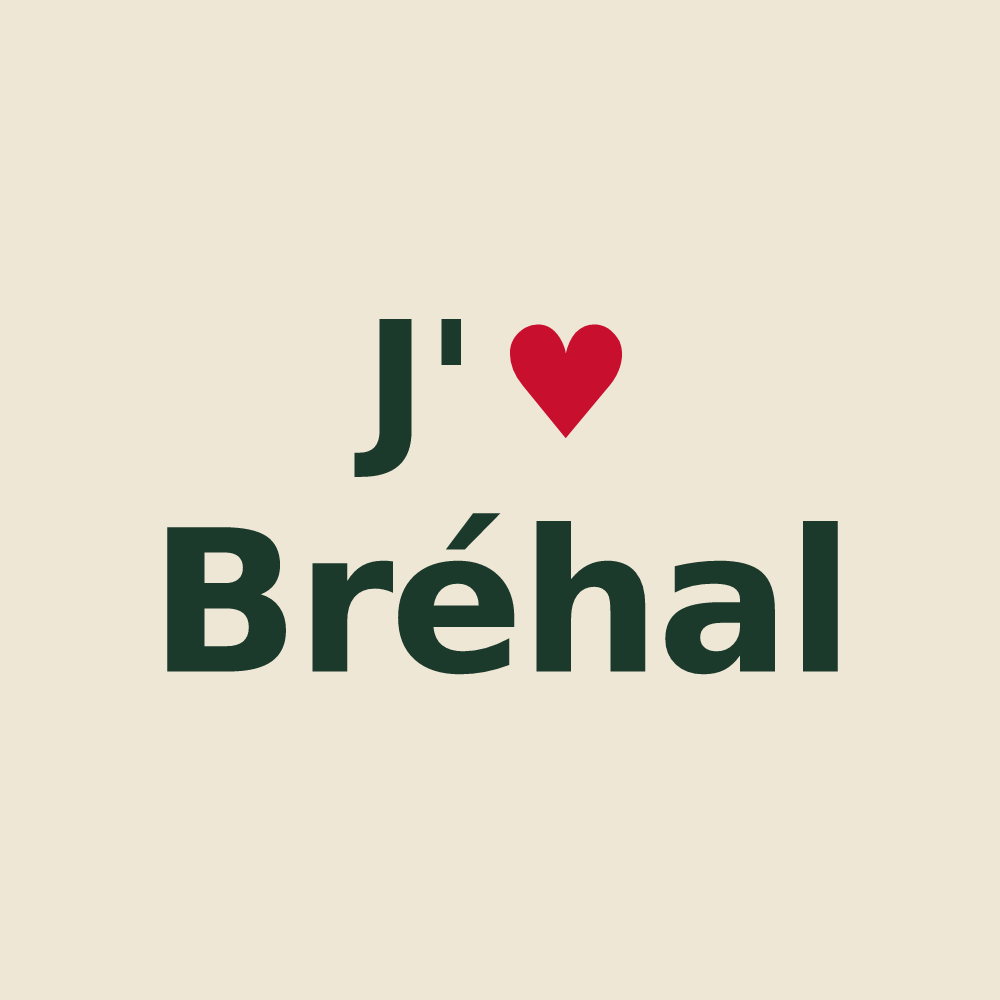 Tote bag personnalisé Bréhal — design J'aime Bréhal
