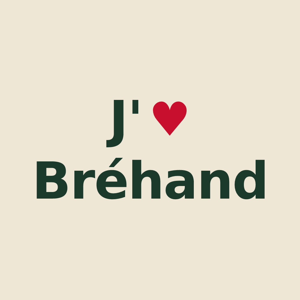 Tote bag personnalisé Bréhand — design J'aime Bréhand