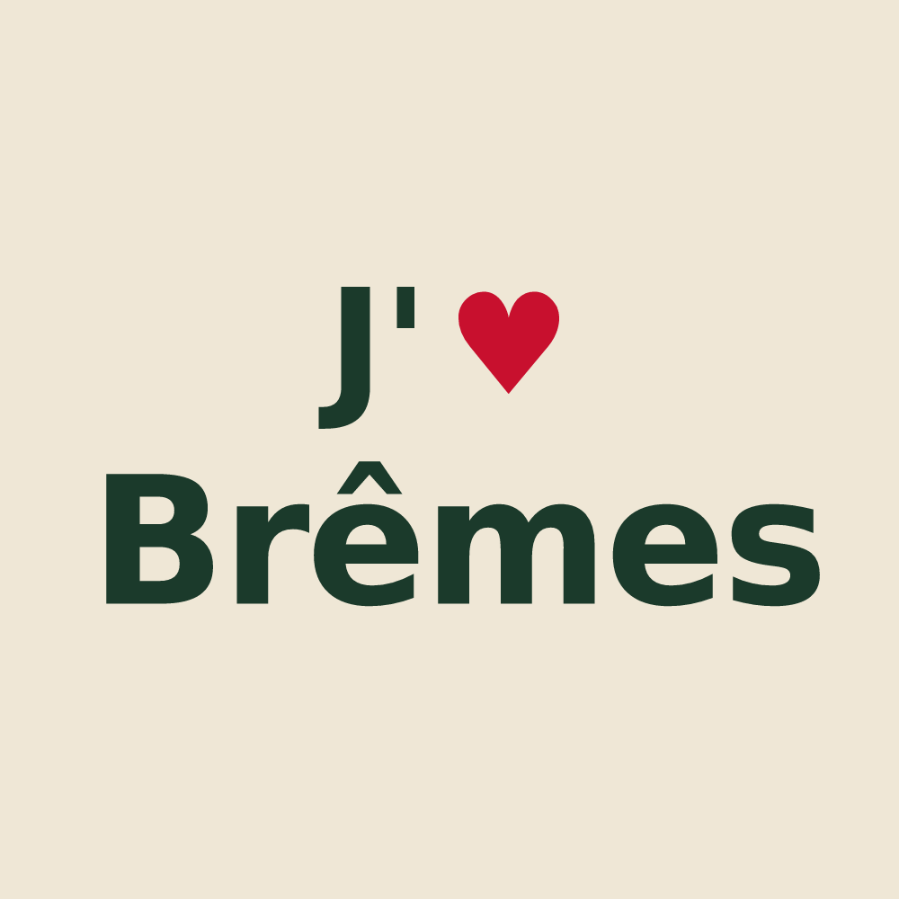 Tote bag personnalisé Brêmes — design J'aime Brêmes