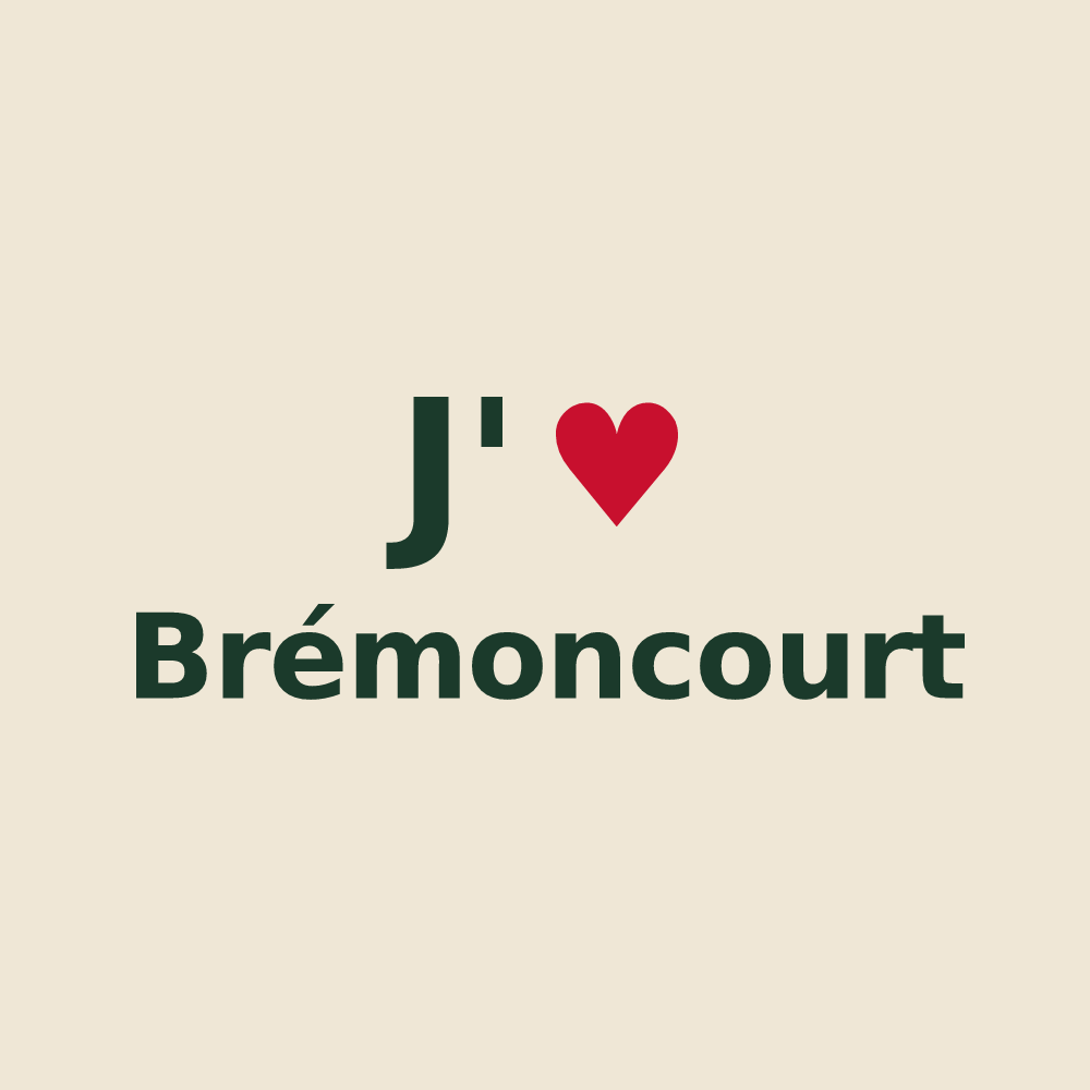 Tote bag personnalisé Brémoncourt — design J'aime Brémoncourt