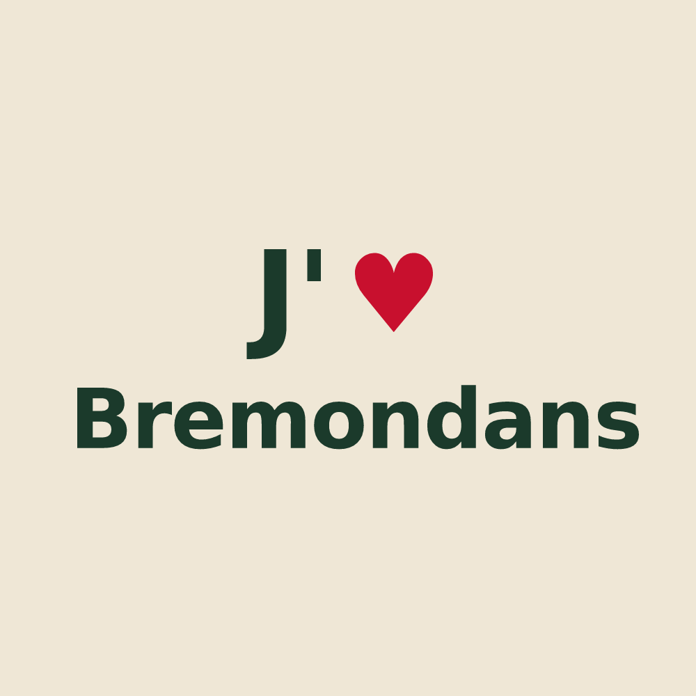 Tote bag personnalisé Bremondans — design J'aime Bremondans