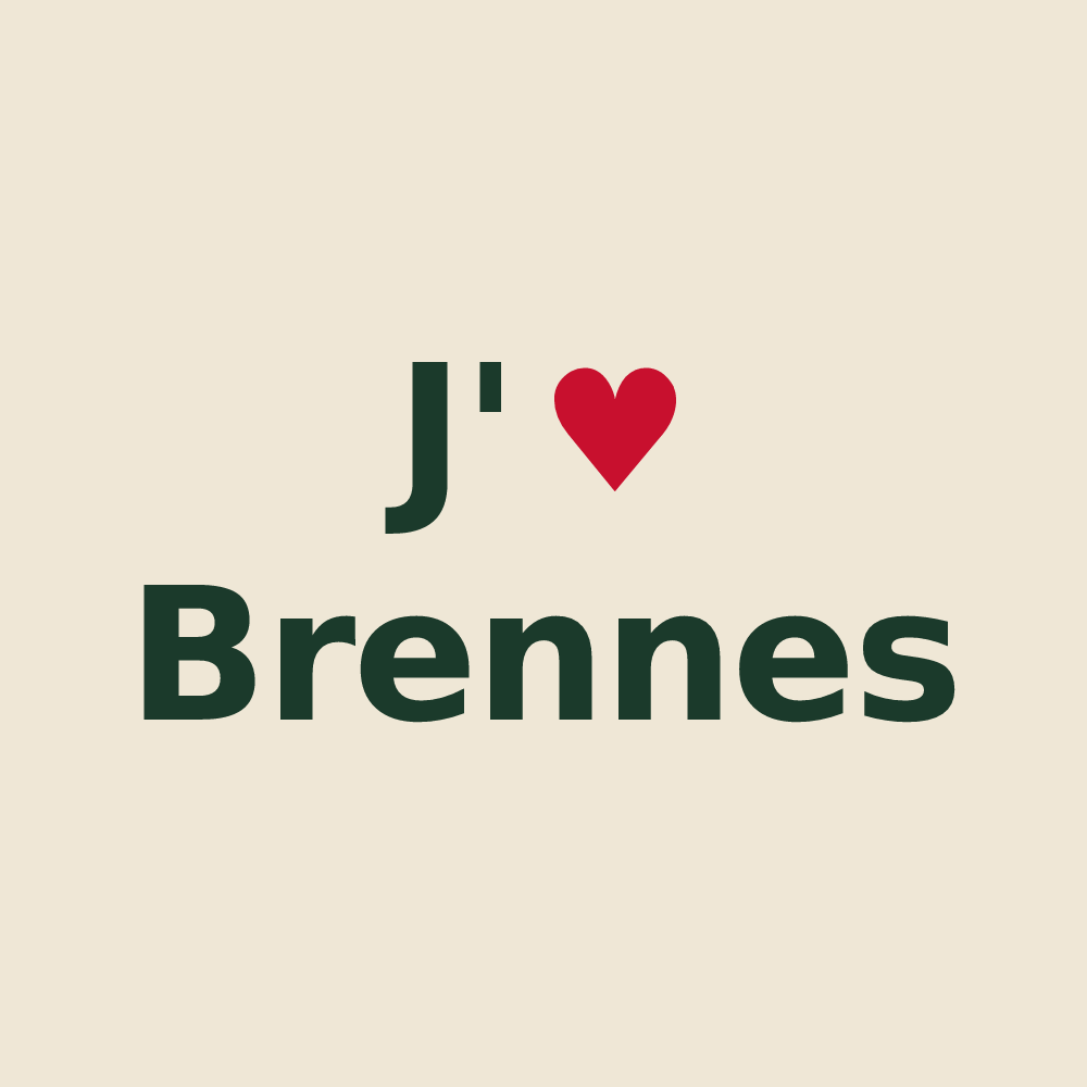 Tote bag personnalisé Brennes — design J'aime Brennes