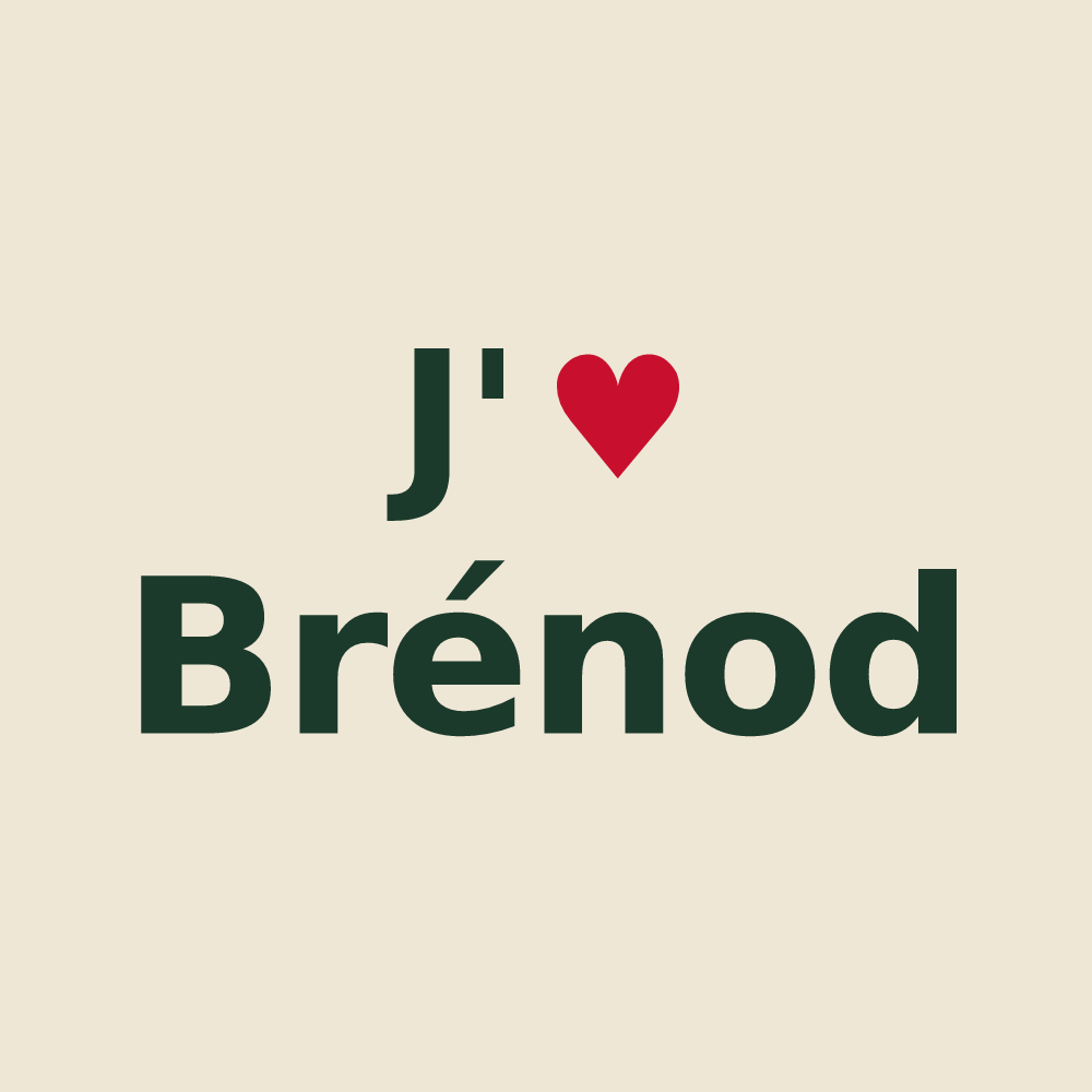 Tote bag personnalisé Brénod — design « J'aime Brénod » imprimé sur le tote bag