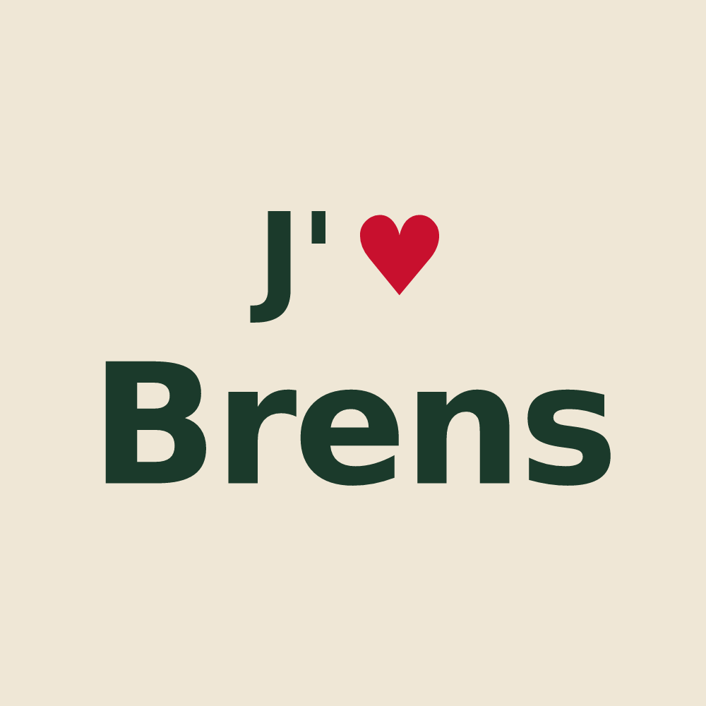 Tote bag personnalisé Brens — design J'aime Brens