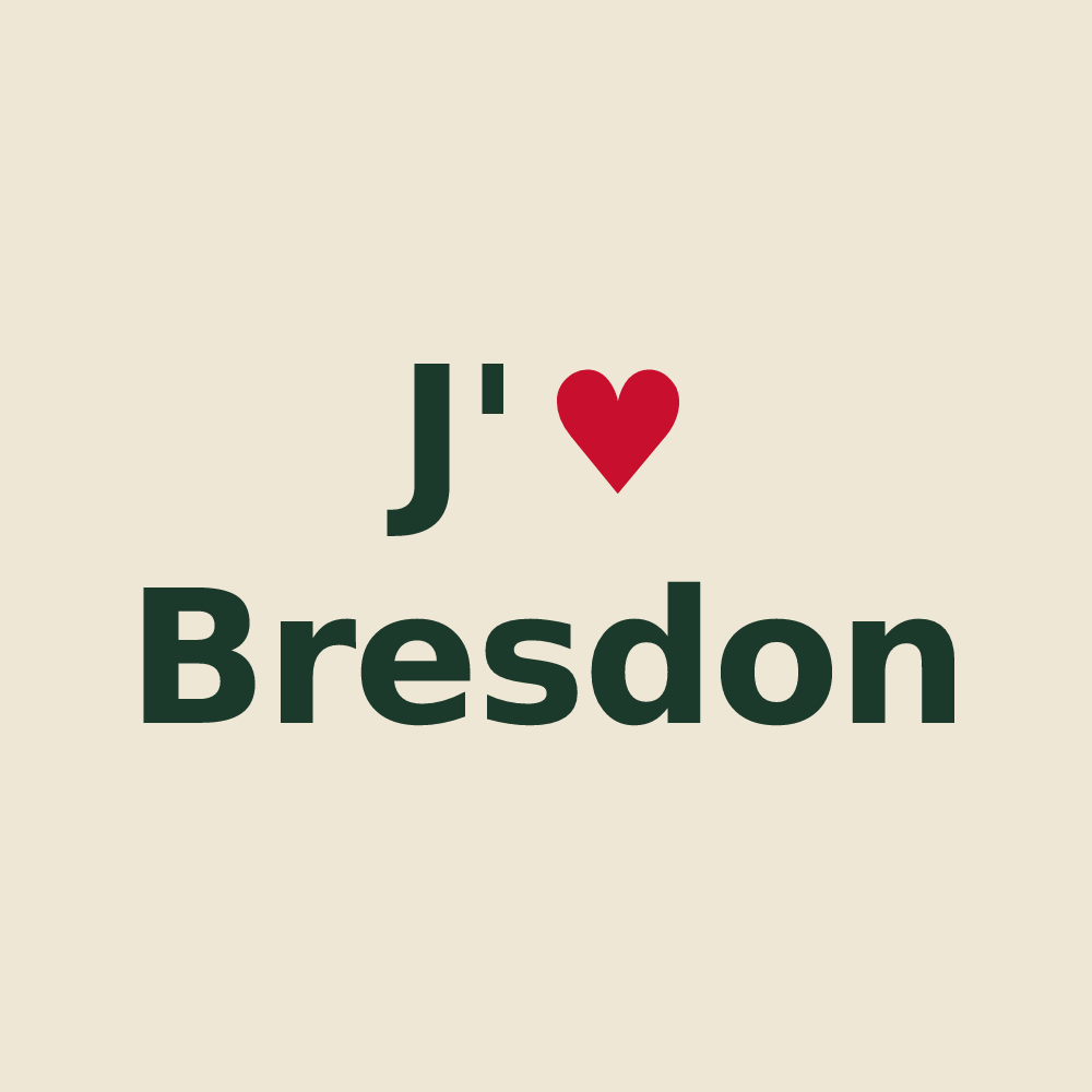 Tote bag personnalisé Bresdon — design J'aime Bresdon