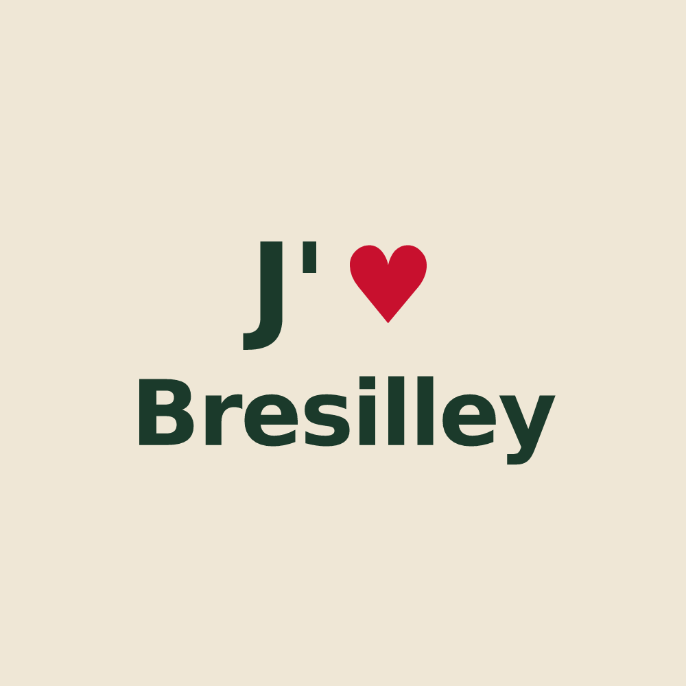 Tote bag personnalisé Bresilley — design J'aime Bresilley