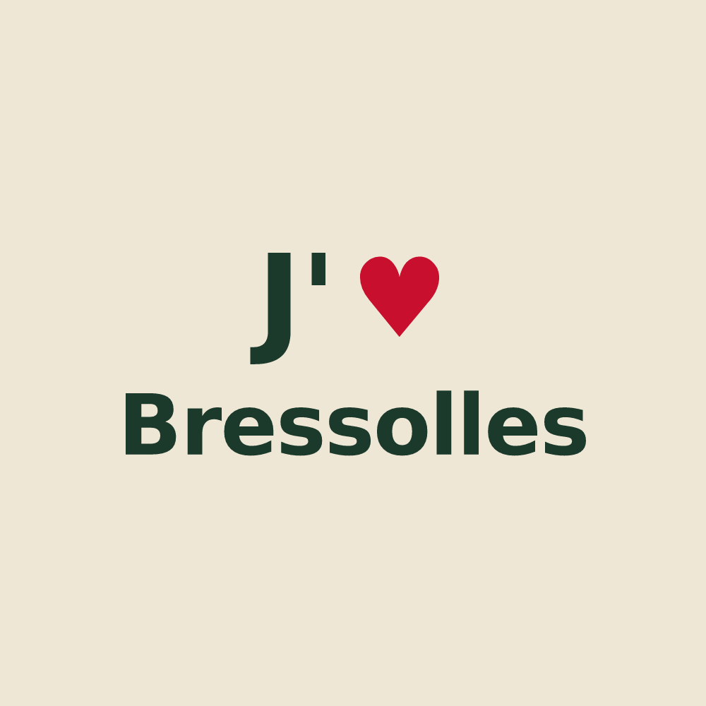 Tote bag personnalisé Bressolles — design J'aime Bressolles