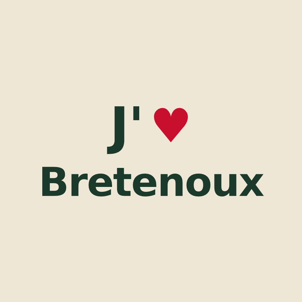 Tote bag personnalisé Bretenoux — design J'aime Bretenoux