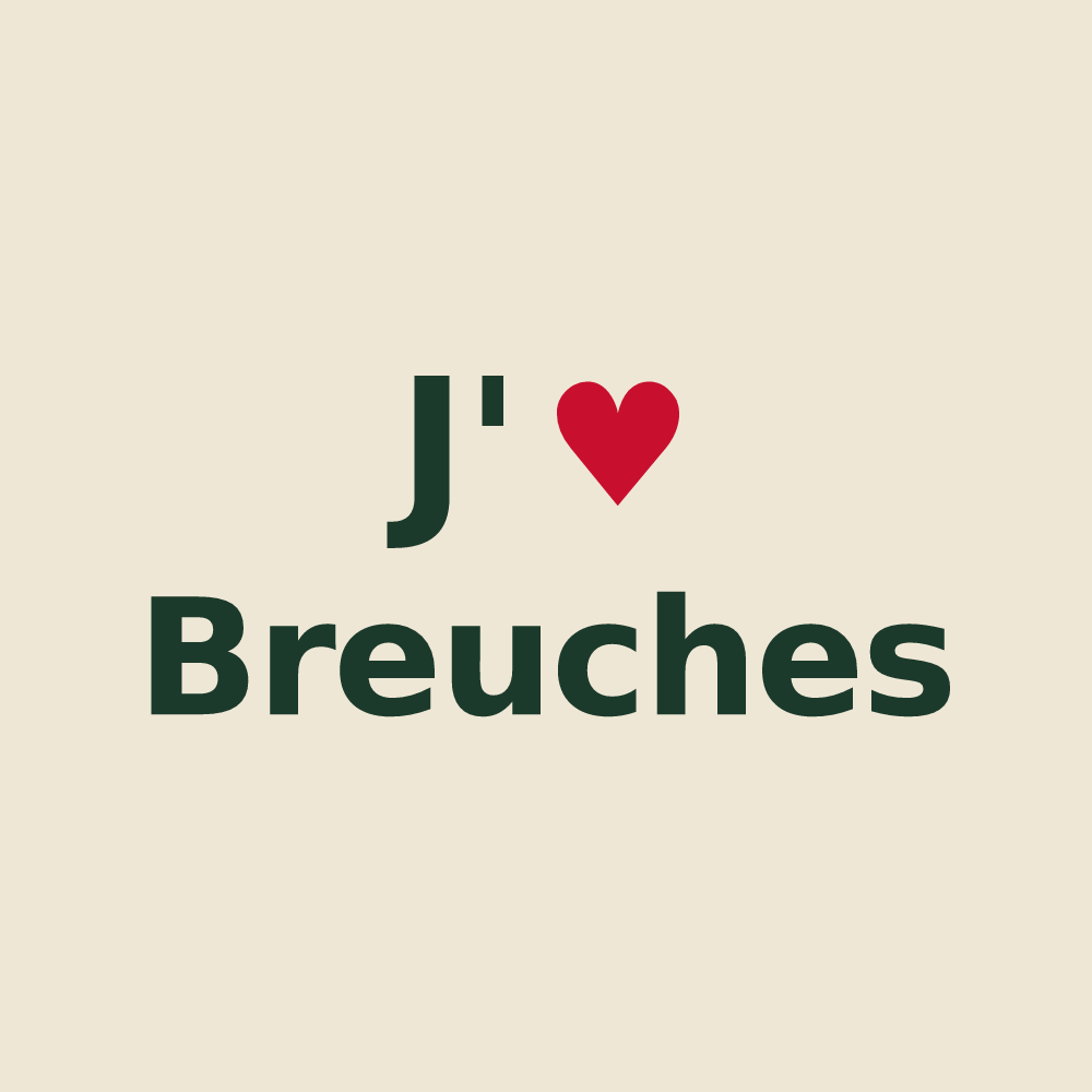 Tote bag personnalisé Breuches — design J'aime Breuches