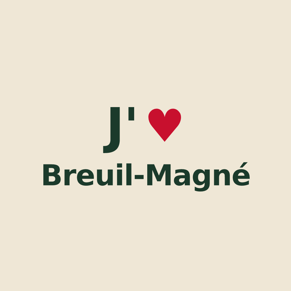 Tote bag personnalisé Breuil-Magné — design J'aime Breuil-Magné