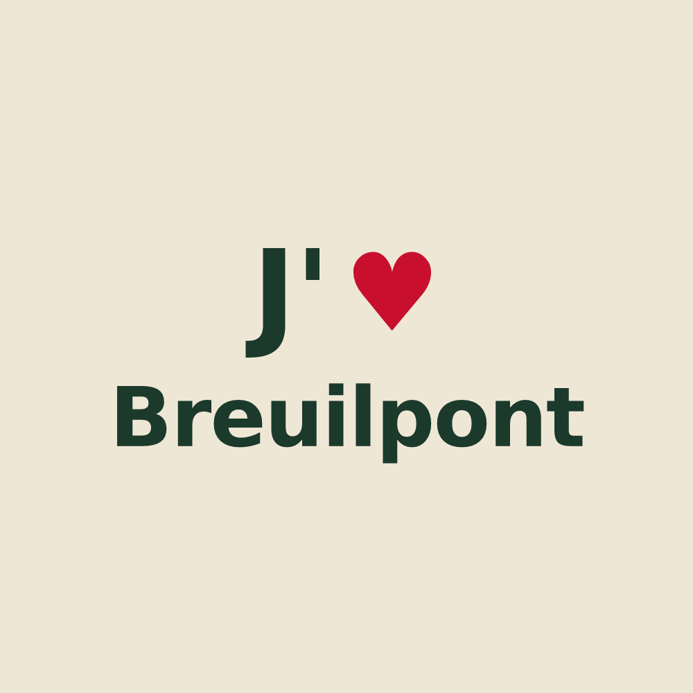 Tote bag personnalisé Breuilpont — design J'aime Breuilpont