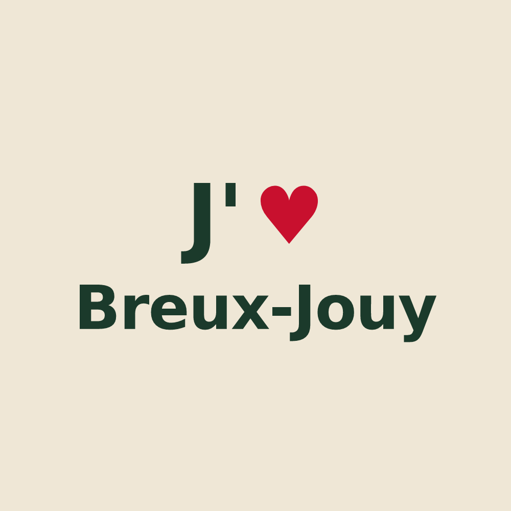 Tote bag personnalisé Breux-Jouy — design J'aime Breux-Jouy