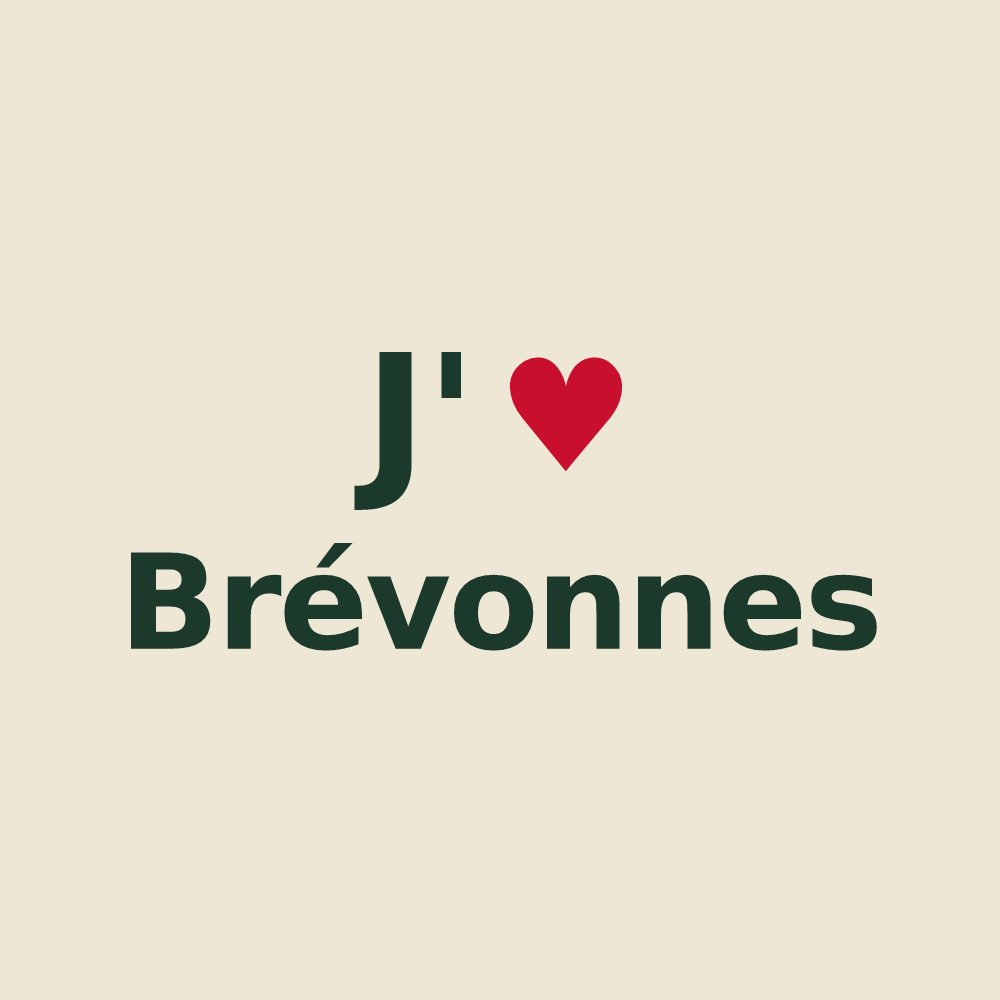 Tote bag personnalisé Brévonnes — design J'aime Brévonnes
