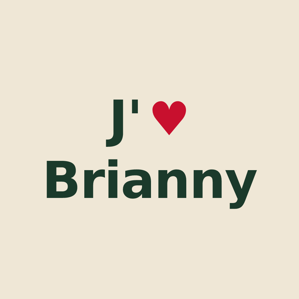 Tote bag personnalisé Brianny — design J'aime Brianny